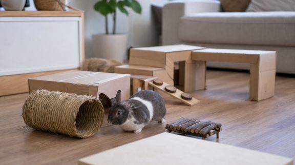 Créer des parcours d’exercice intérieurs pour petits animaux en appartement