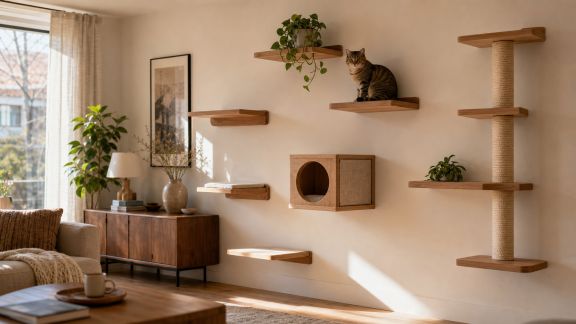 Installer un arbre à chat mural : guide illustré pour optimiser l'espace