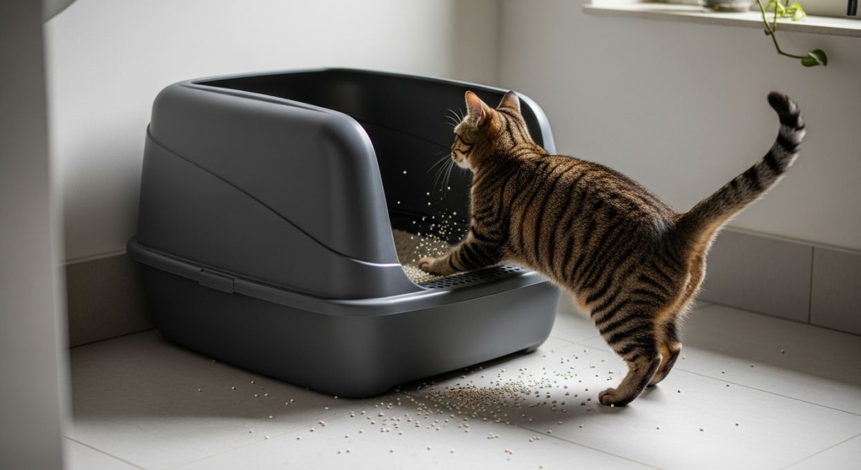 Test d’un bac à litière haut pour chats : efficacité contre les projections