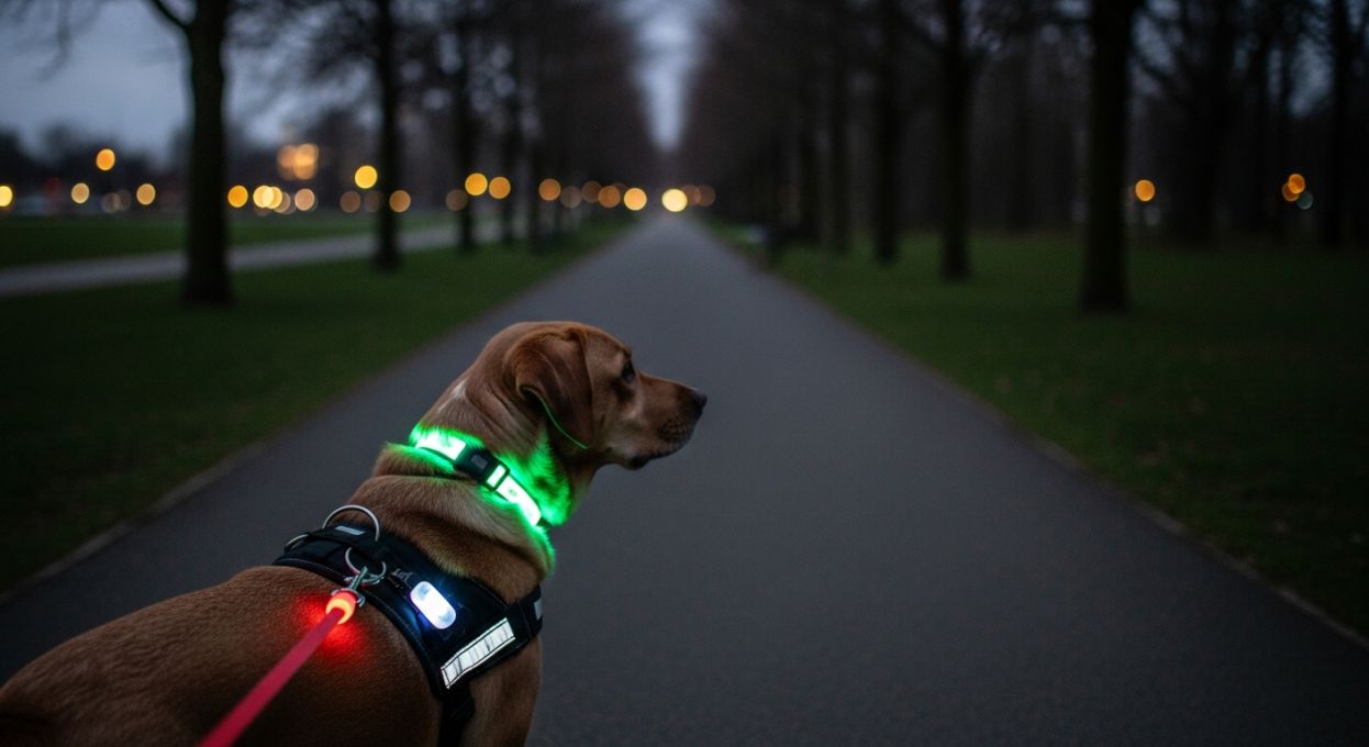 Comparatif des accessoires lumineux pour promenades nocturnes avec chien