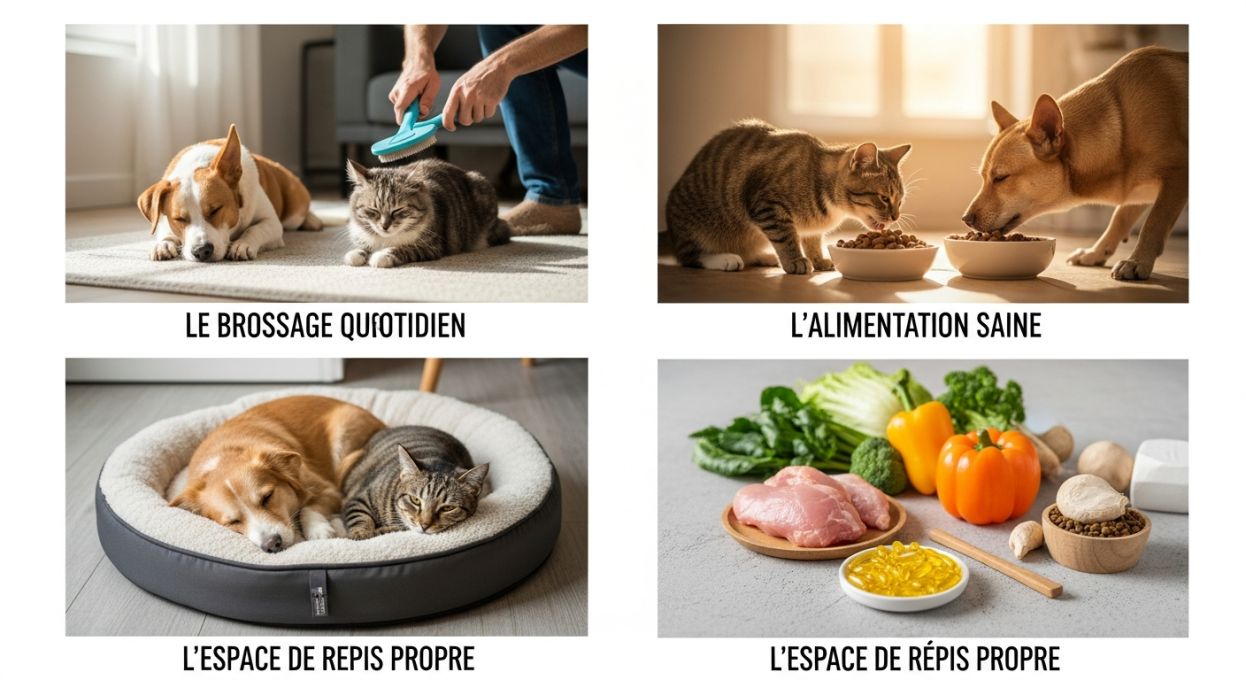 Limiter la perte de poils chez chiens et chats : solutions simples au quotidien