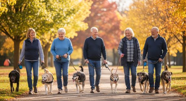 Fédérer des bénévoles pour des promenades collectives d’animaux âgés