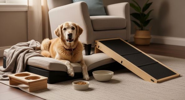 Vieillesse et mobilité réduite : aménager son intérieur pour un animal âgé ou handicapé
