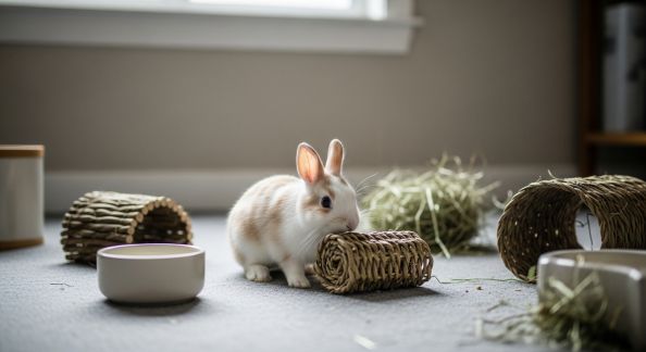 Créer un environnement enrichissant pour un lapin nain en intérieur